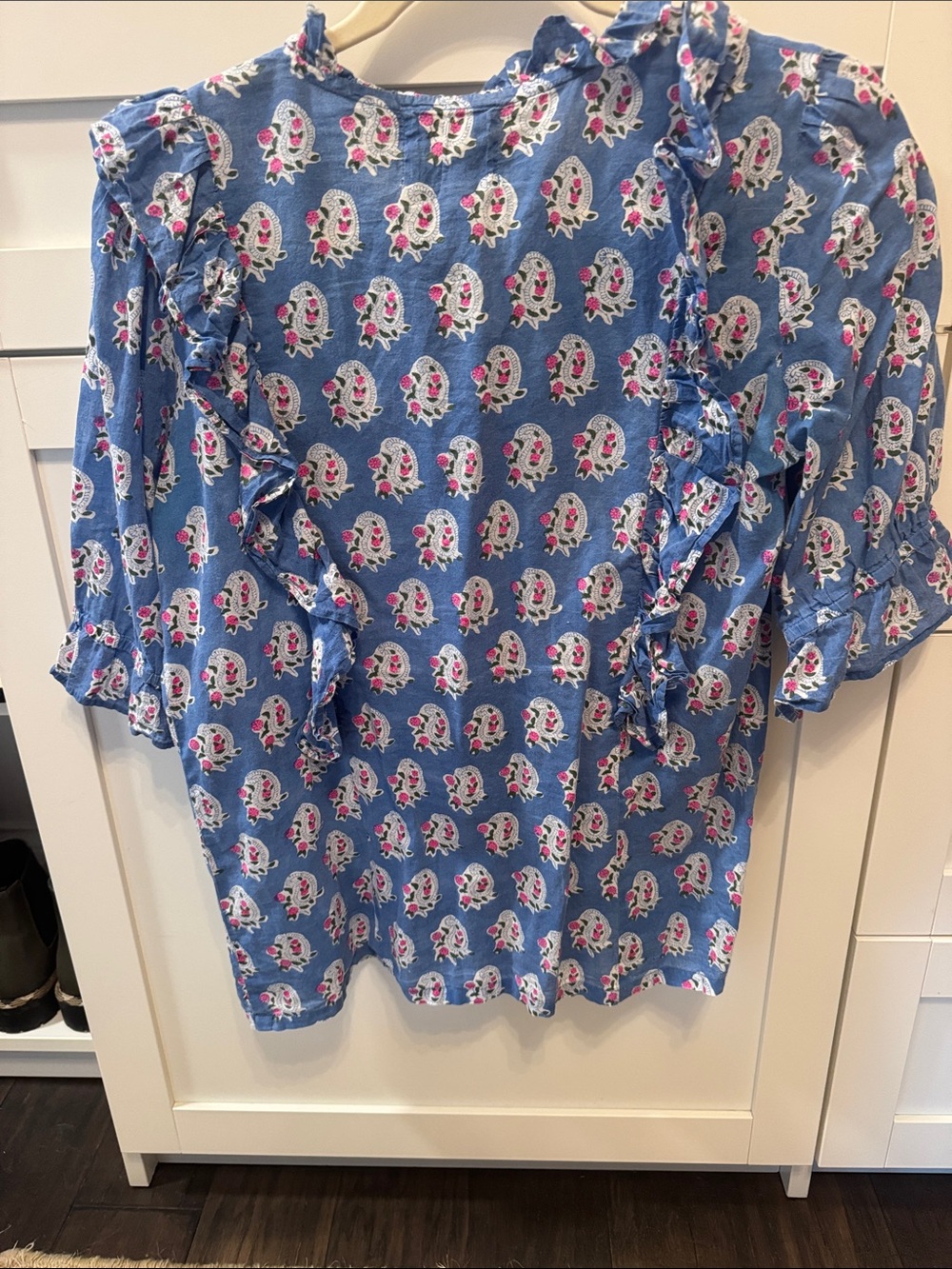 SZ Block Print Ruffle Button-Up - Picture 5 of 5